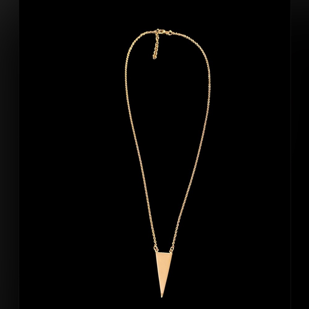 Vintage rose gold plated 925 sterling silver spike pendant necklace